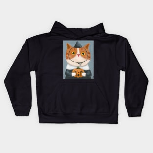 Witch Kitty and Pumpkin Kids Hoodie